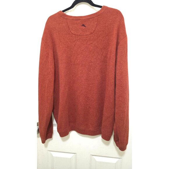 Tommy Bahama Mens Knit Sweater Rust & Burgundy Cotton Blend Size L - Picture 3 of 6